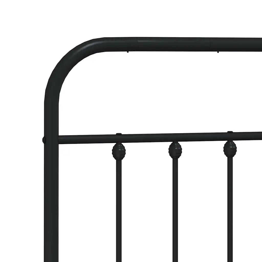 Letto matrimoniale | Letto per adulti | Giroletto con Testiera in Metallo Nero 150x200 cm
