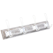 Appendiabiti da parete in legno con 4 ganci 49x2,3x8,2h cm