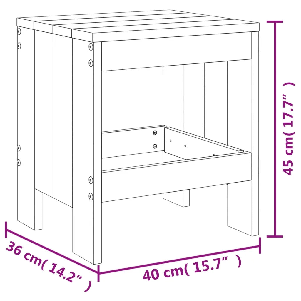 Sgabelli da Giardino 2 pz Bianchi 40x36x45cm Legno Massello Pino CFW1638969