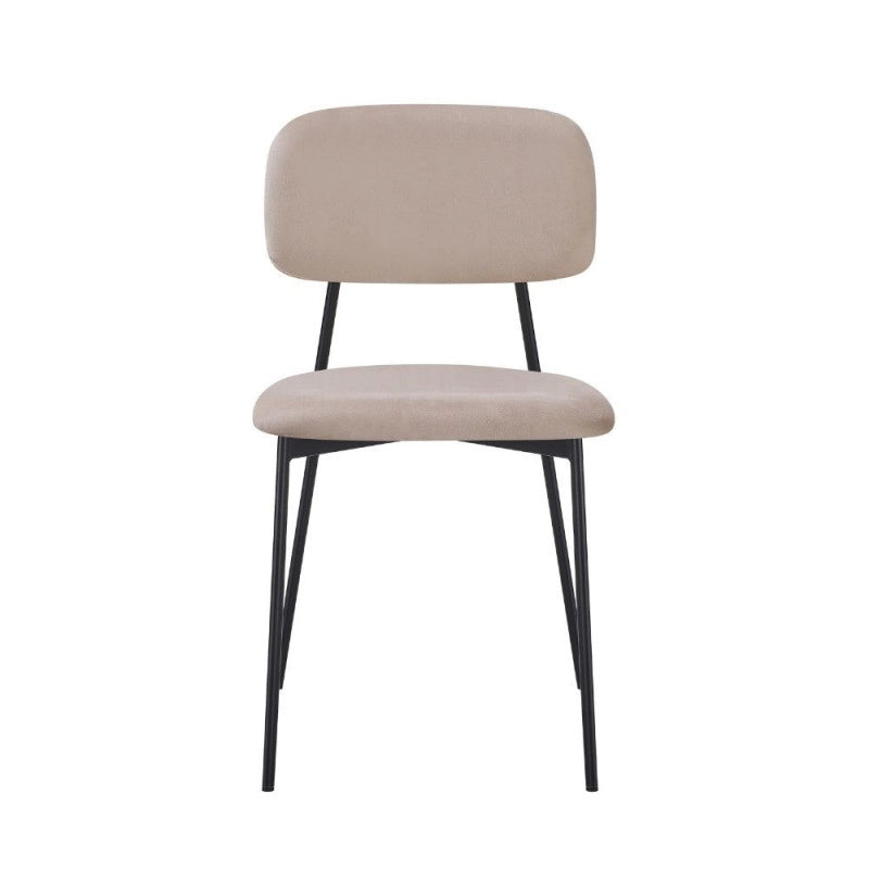Sedia Shen in vellutino colore taupe e struttura in metallo nero set 4 pezzi