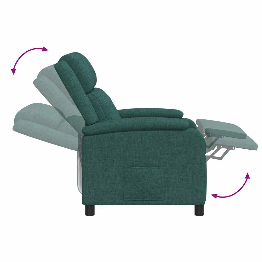 Divano Sedia-Poltrona Massaggiante Verde Scuro Tessuto 630949
