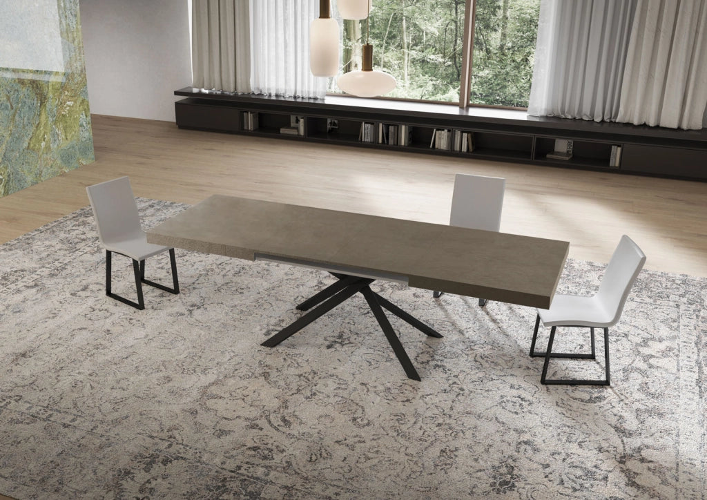 Tavolo allungabile 160/244x80 cm Niket tortora gambe antracite
