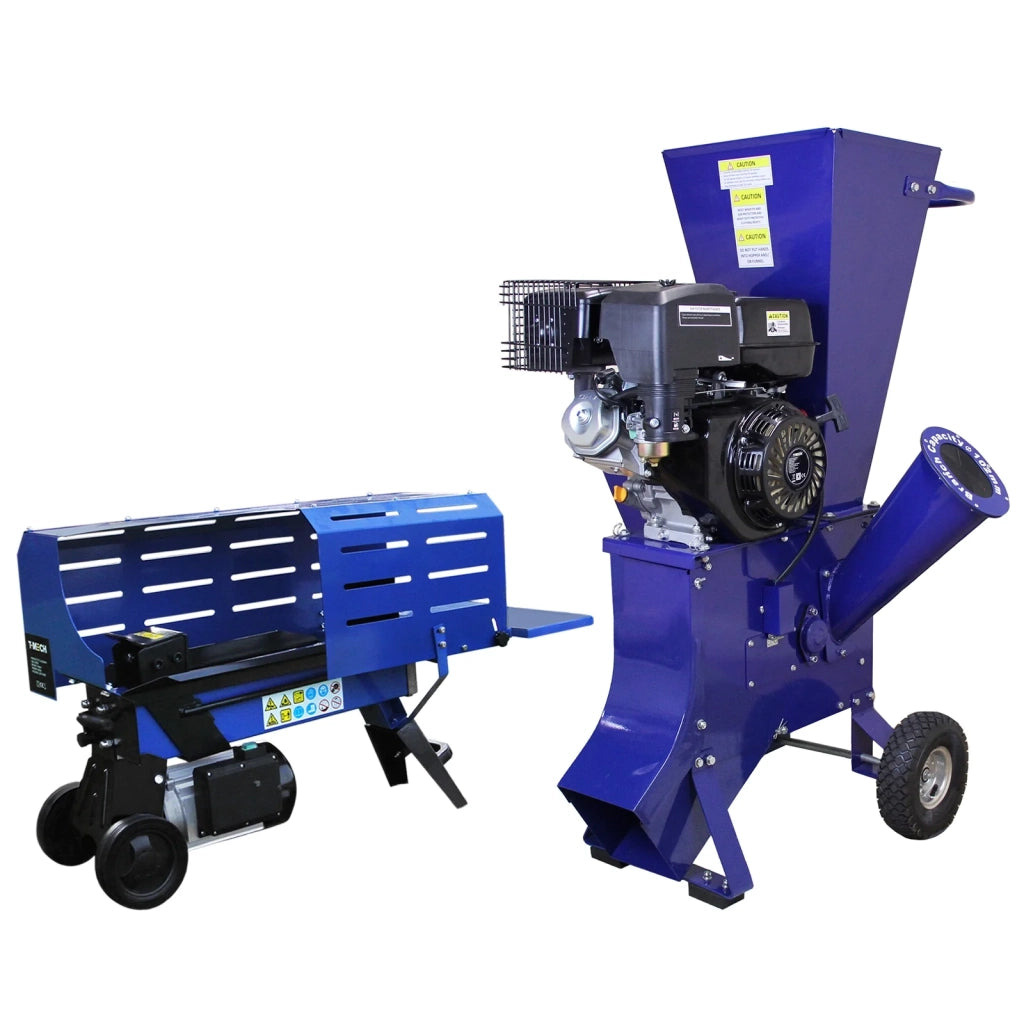 Spaccalegna per Tronchi - 5t 370mm & Cippatrice per Tritura Legna - 15HP