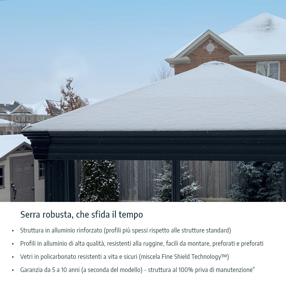 Gazebo Chiuso in Alluminio Ledro 3X3 m