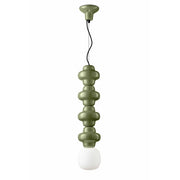 Sospensione Vintage Decò Copacabana 4 Moduli Ceramica Verde 1 Luce E27