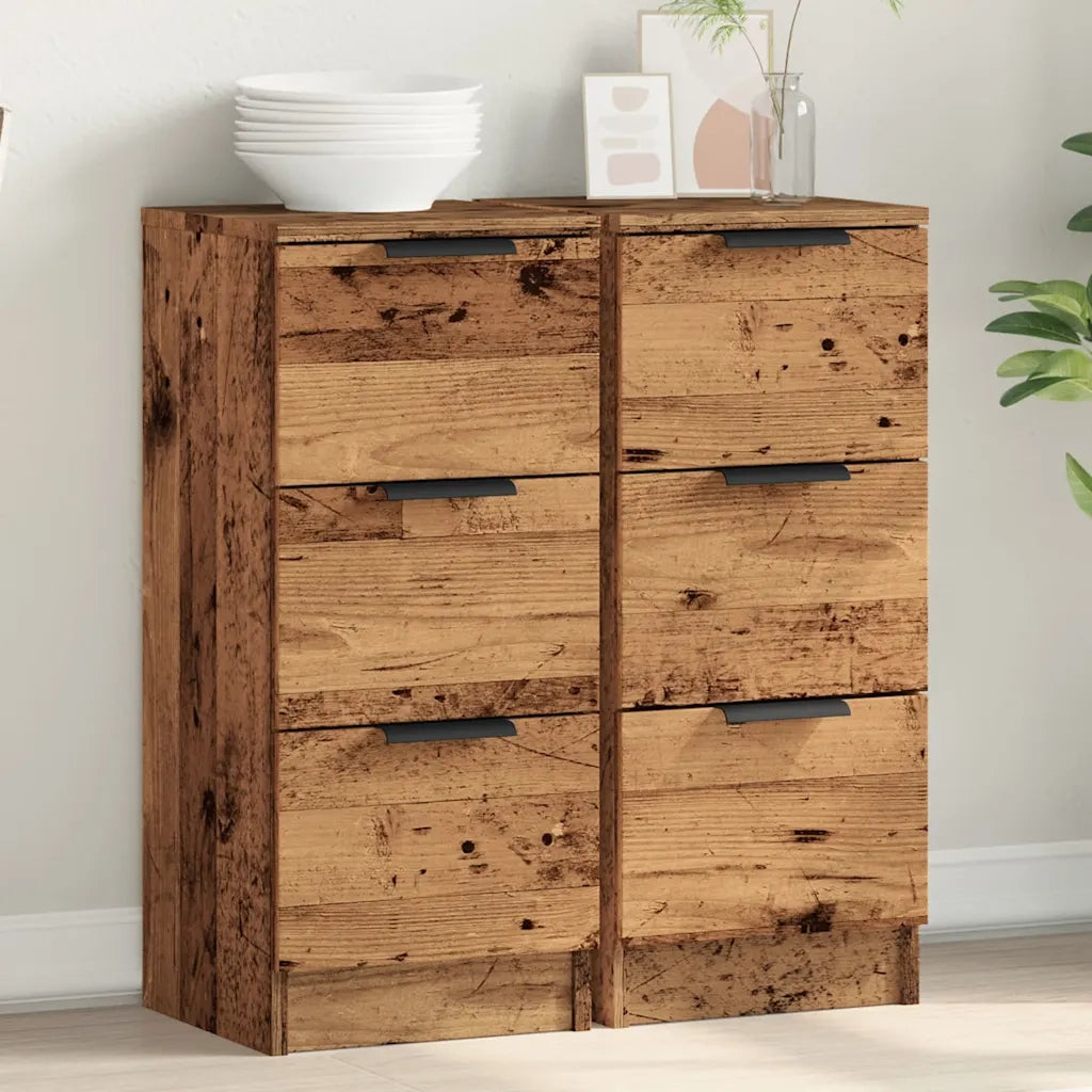 Credenze 2 pz Legno Antico 30x30x70 cm in Legno Multistrato 856956