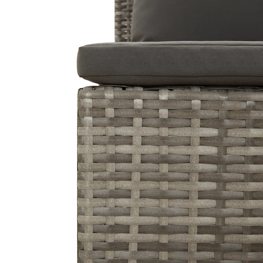 Set da giardino 3 pz | Set Salotto da Giardino con cuscini grigio in polyrattan