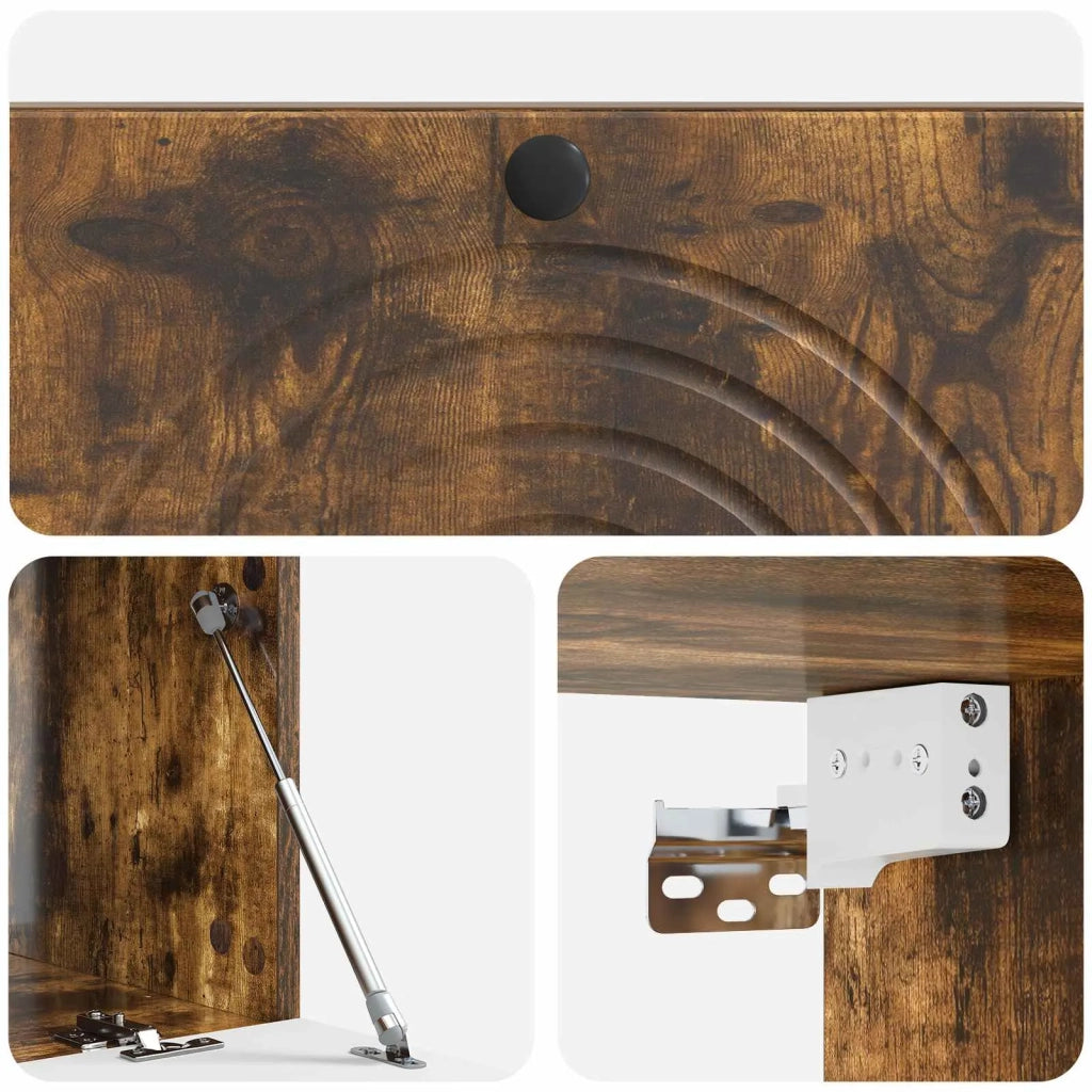 Mobile Porta TV da Muro-Credenza per TV sospesa Rovere Fumo 99 x 41 x 30 cm
