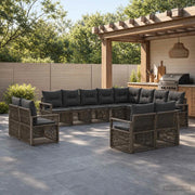 Set Divano da Giardino 12 pz Grigio polyrattan 3435887