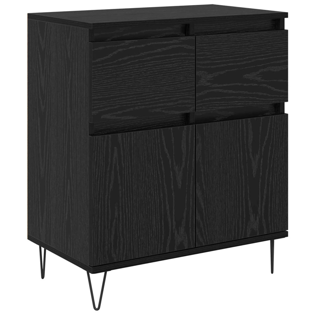 Credenza | Madia | Buffet da pranzo | Armadio da pranzo con cassetto Rovere Nero 60 x 35 x 70 cm