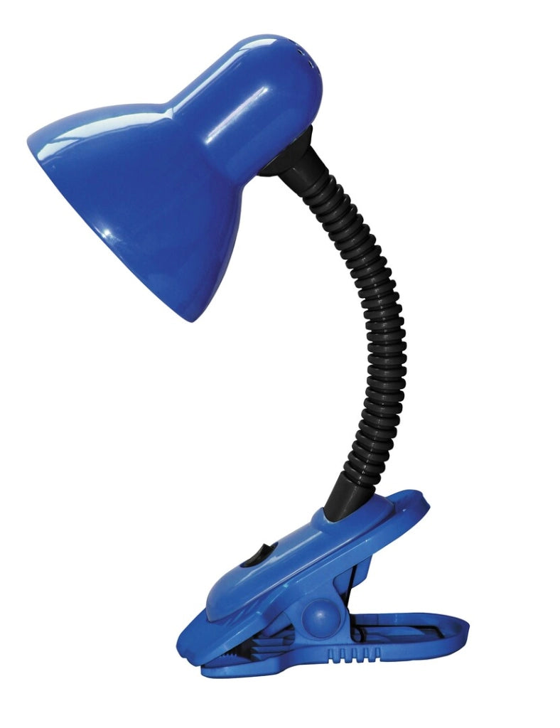 Lampada da scaffale con clip blu E27 Dennis Rabalux 4260