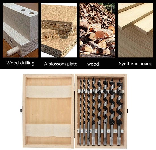 Set di Forbici a Spirale - Set di Forbici per Legno - Materiale Ultra Resistente Acciaio di Carbonio - 8 pezzi - Precisamente Lavorato - Adatto per la Lavorazione del Legno