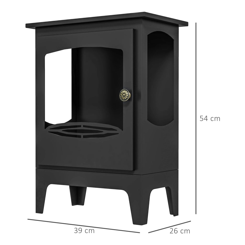 Camino a Bioetanolo in Acciaio Inox con Bruciatore da 1.2L per 3 Ore di Durata, 36x26x54cm, Nero