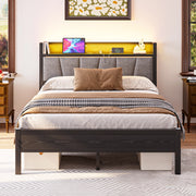 letto in mdf e metallo nero 140 x 190 cm