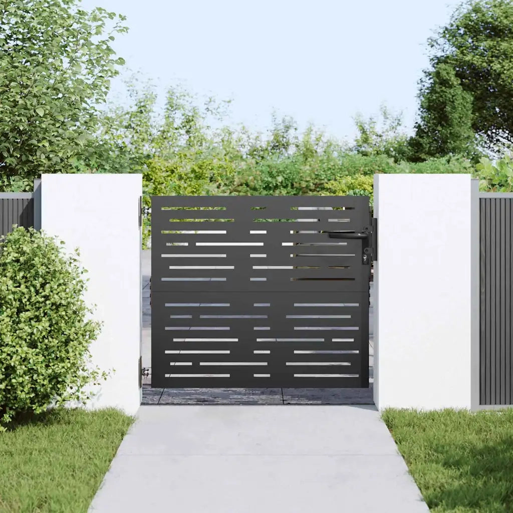 Cancello da giardino con blocco Nero 85 x 100 cm 42015874