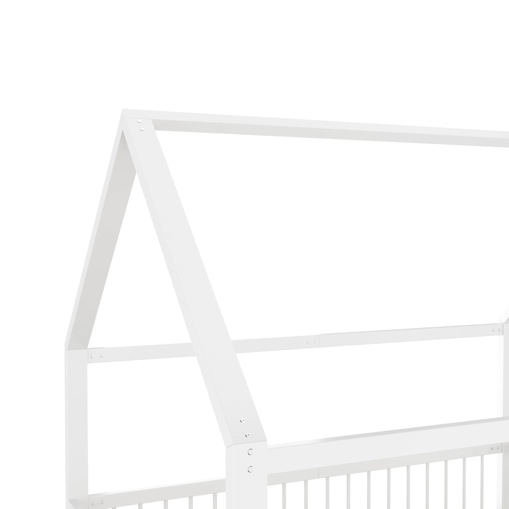 LETTO a casetta 140x200 cm in metallo bianco