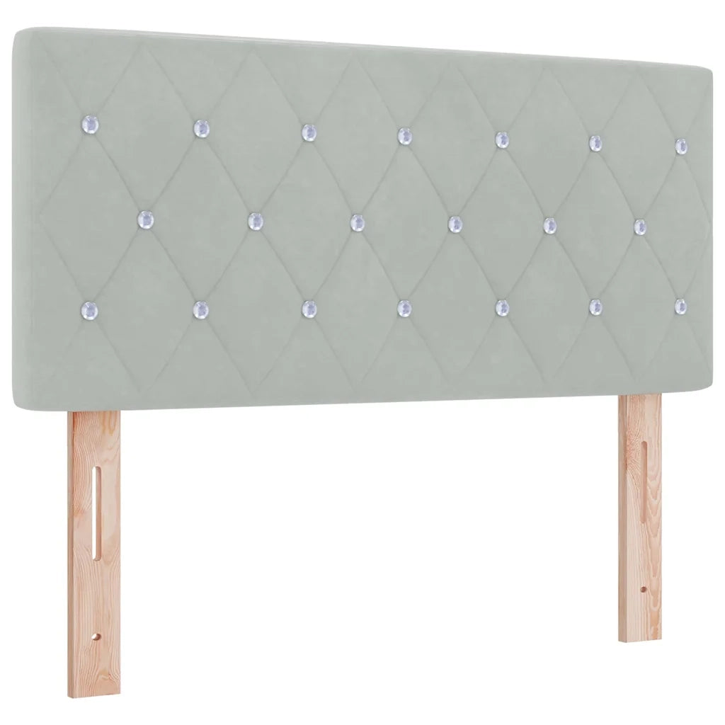Letto a molle con testiera-Rete con Testiera Grigio chiaro 190 x 90 cm Poliestere 162341