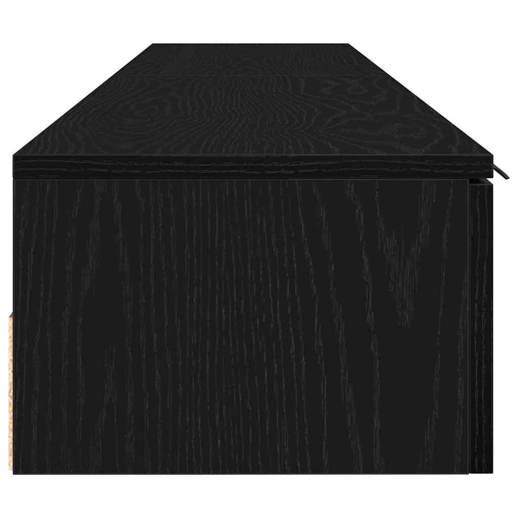 Mobile a muro con cassetto 2 pcs Rovere Nero 102 x 30 x 20 cm 3333075