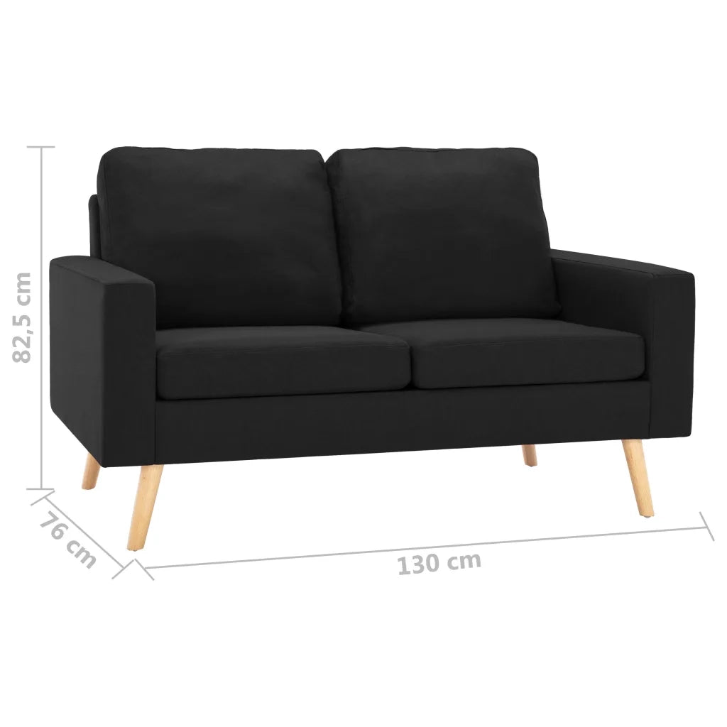Divano a 2 Posti-Sofa 2 Posti Nero in Tessuto 789561