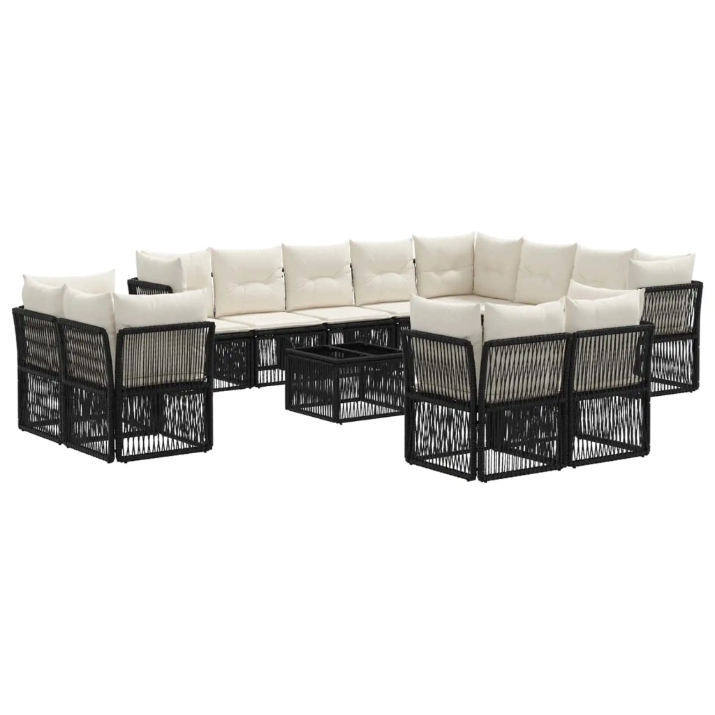 Set Divano da Giardino 13 pcs Nero polyrattan 3434431