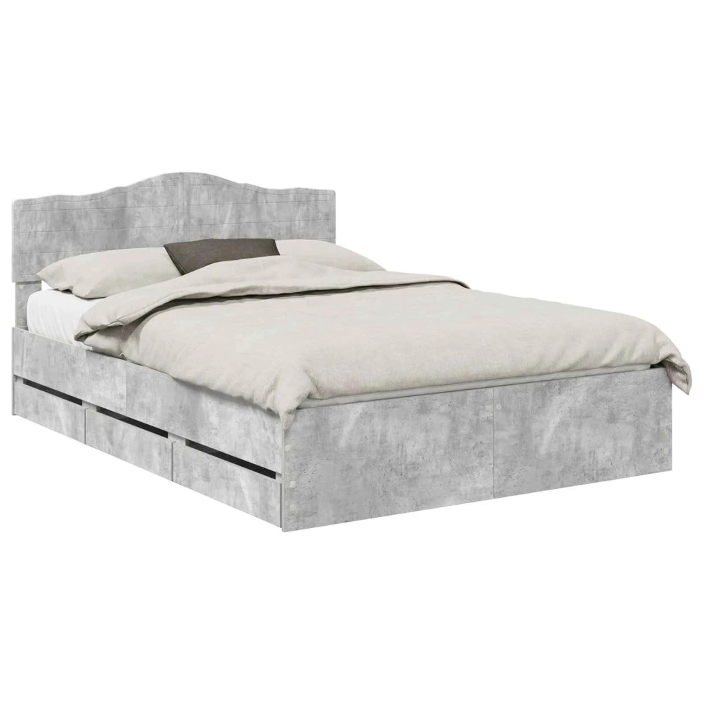 Struttura del letto con cassetto Grigio cemento 150 x 200 cm 3412994