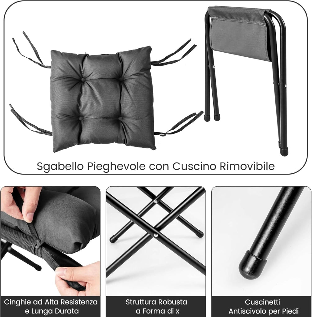Poltrona Pigra con Poggiapiedi, Poltrona da Lettura Moderna con Cuscino, Braccioli, Poltrona d'Accento per Soggiorno, Camera da Letto, Ufficio e Esterno (grigio)