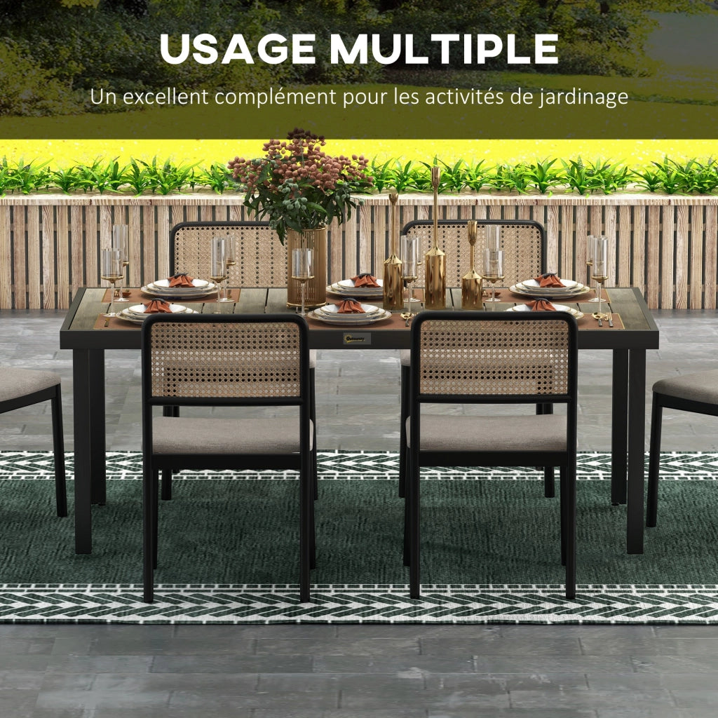Tavolo da pranzo giardino allungabile 8 persone ¨C Xylo ¨C Alluminio piano PE grigio