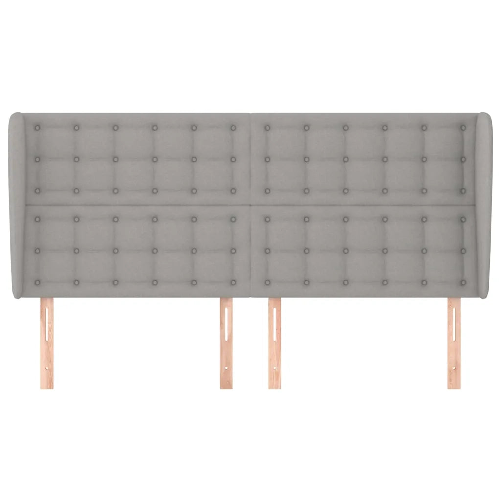 Testiera | Testata ad Orecchio Grigio Chiaro 203x23x118/128 cm in Tessuto