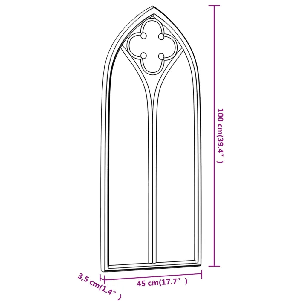 Specchio-Specchio DecorativoNero 100x45 cm Ferro per Uso Interno 138894