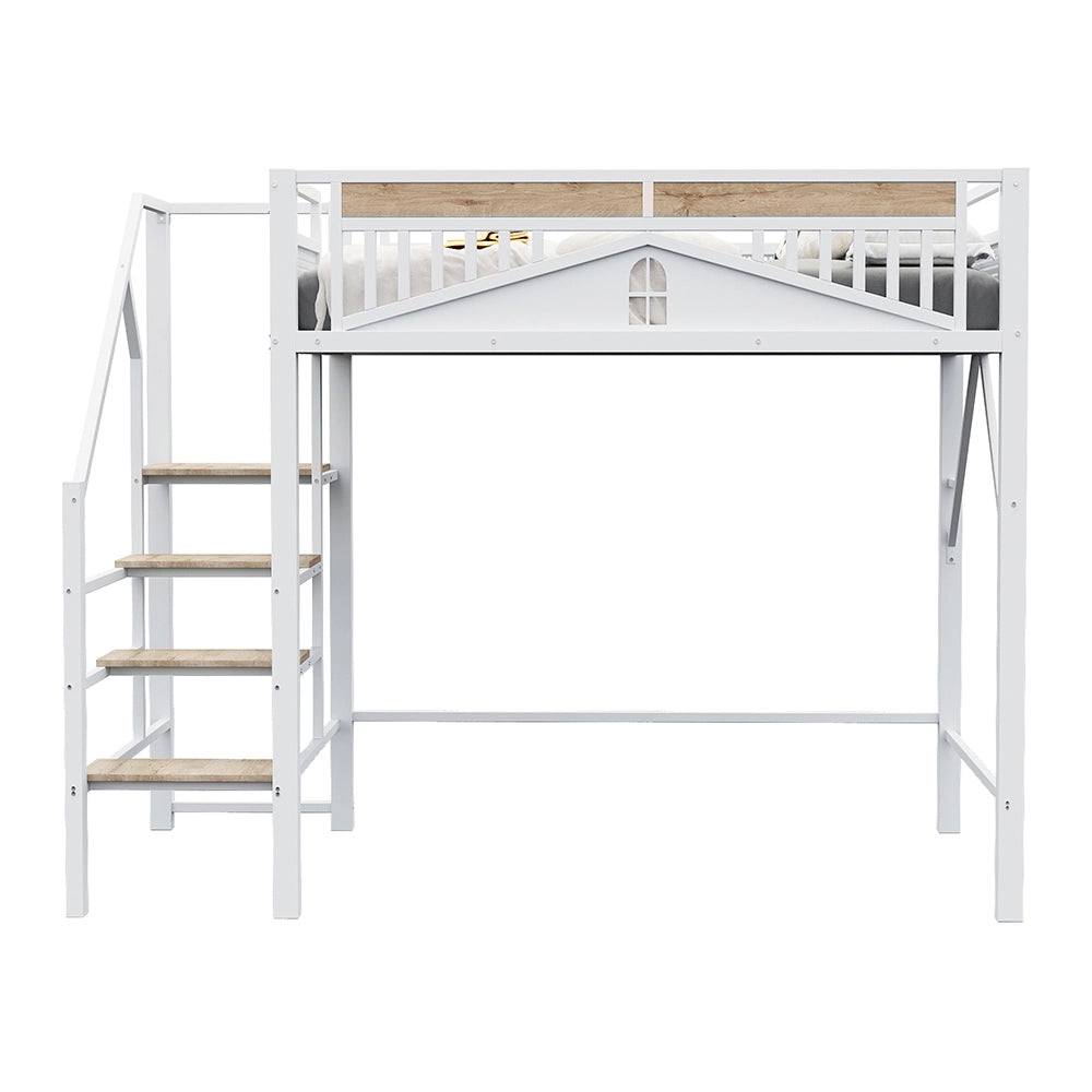 Letto a soppalco - Xylo - 140x200 cm  bianco
