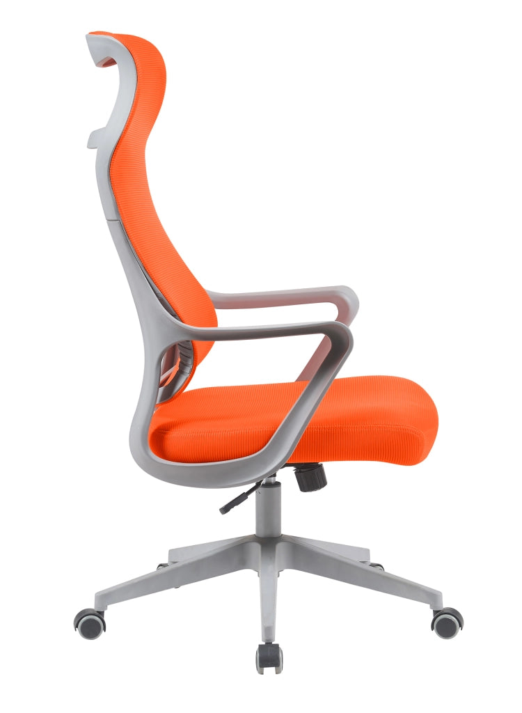 Sedia studio Hispanohogar altezza regolabile in tessuto arancione