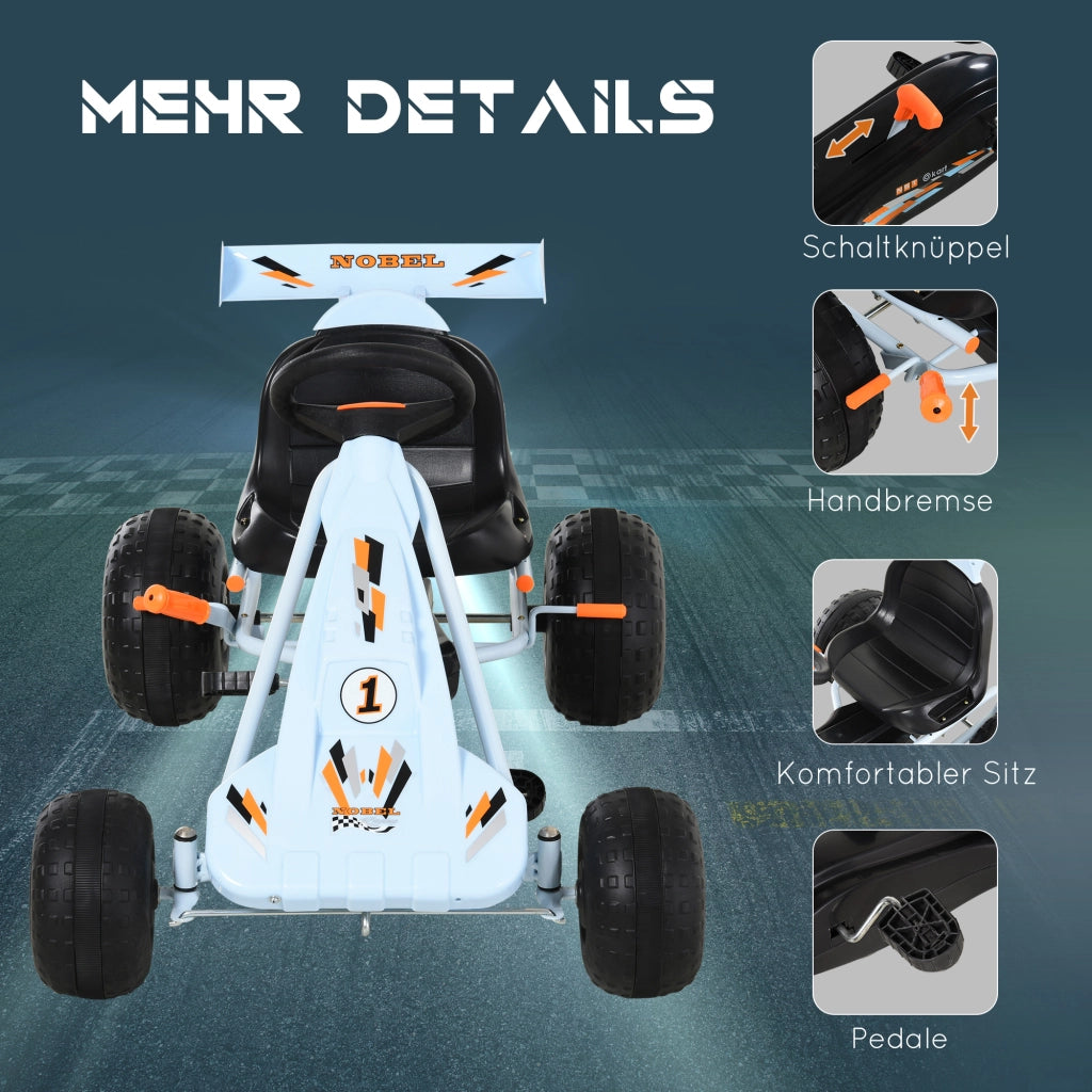 Go-Kart Pedalino per Bambini con Freno a Mano ¨C zephmum ¨C Blu
