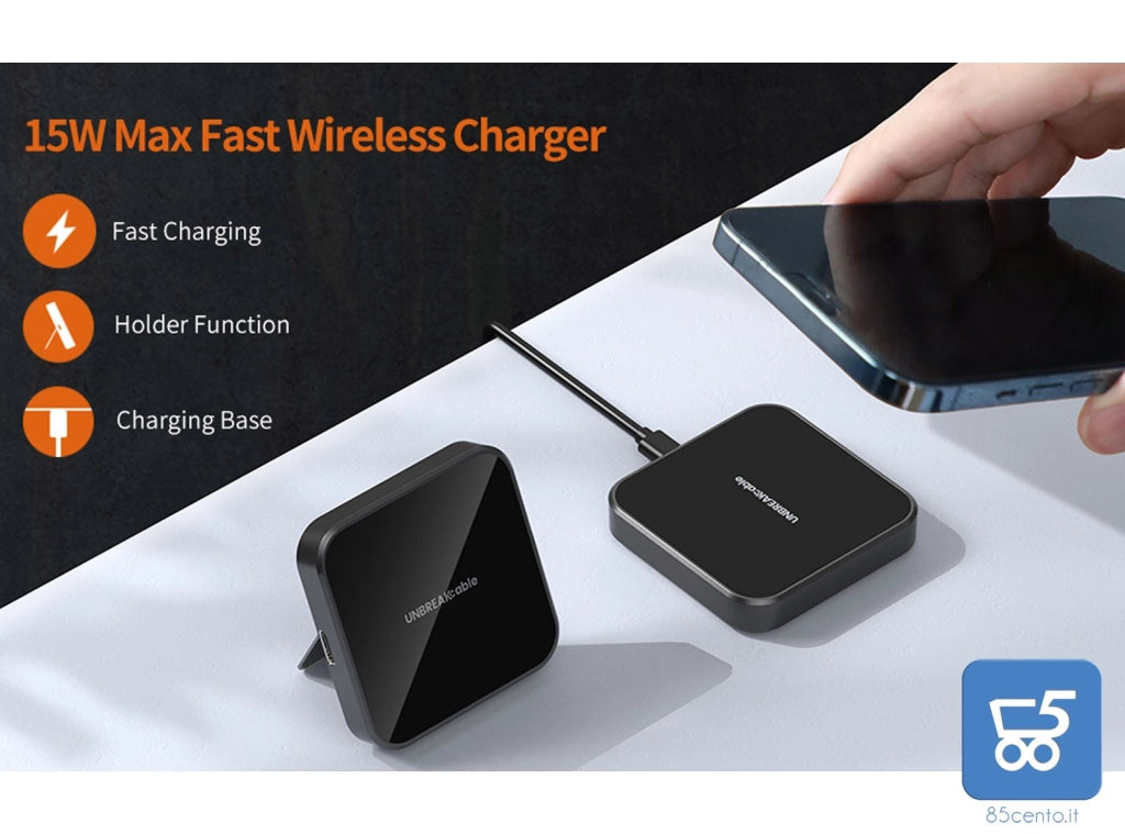 Caricatore 15W  Wireless Magnetico Veloce Caricabatterie Rapida Senza Fili Pad di Ricarica Wireless Rapida per iPhone 13/13 PRO/ 13 PRO Max/ 13 Mini/ 12/12 PRO/ 12 PRO Max/ 12 Mini