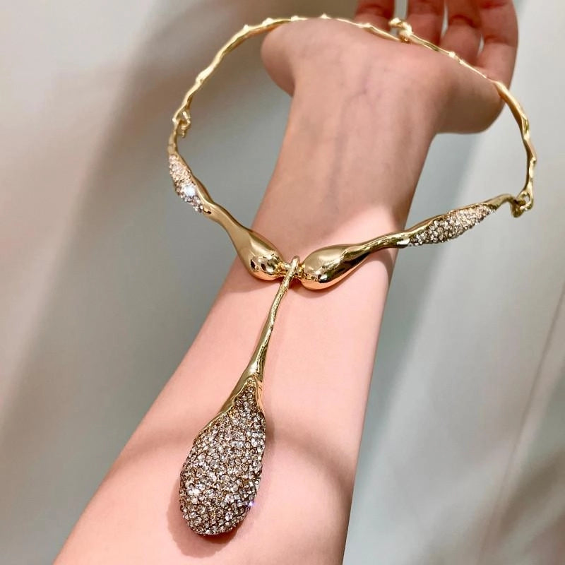 Collana con ciondolo a diamante irregolare fatto a mano, regalo di Natale o compleanno.