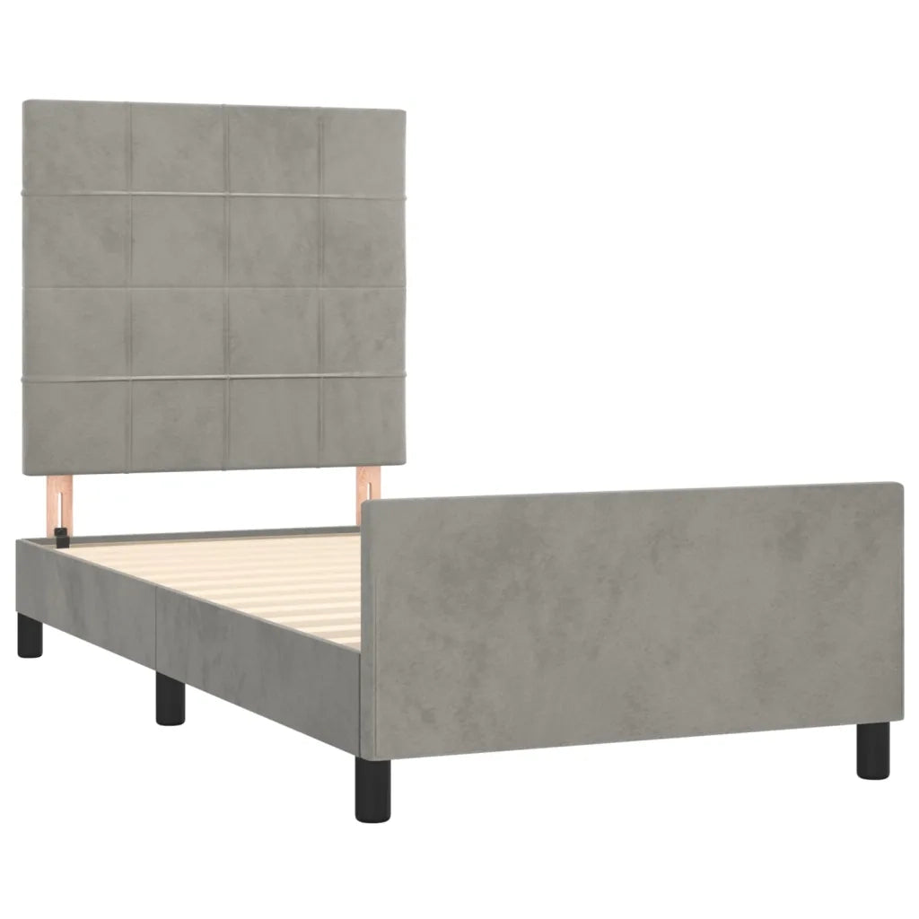 Giroletto senza Materasso Grigio Chiaro 100x200 cm Velluto 3125739