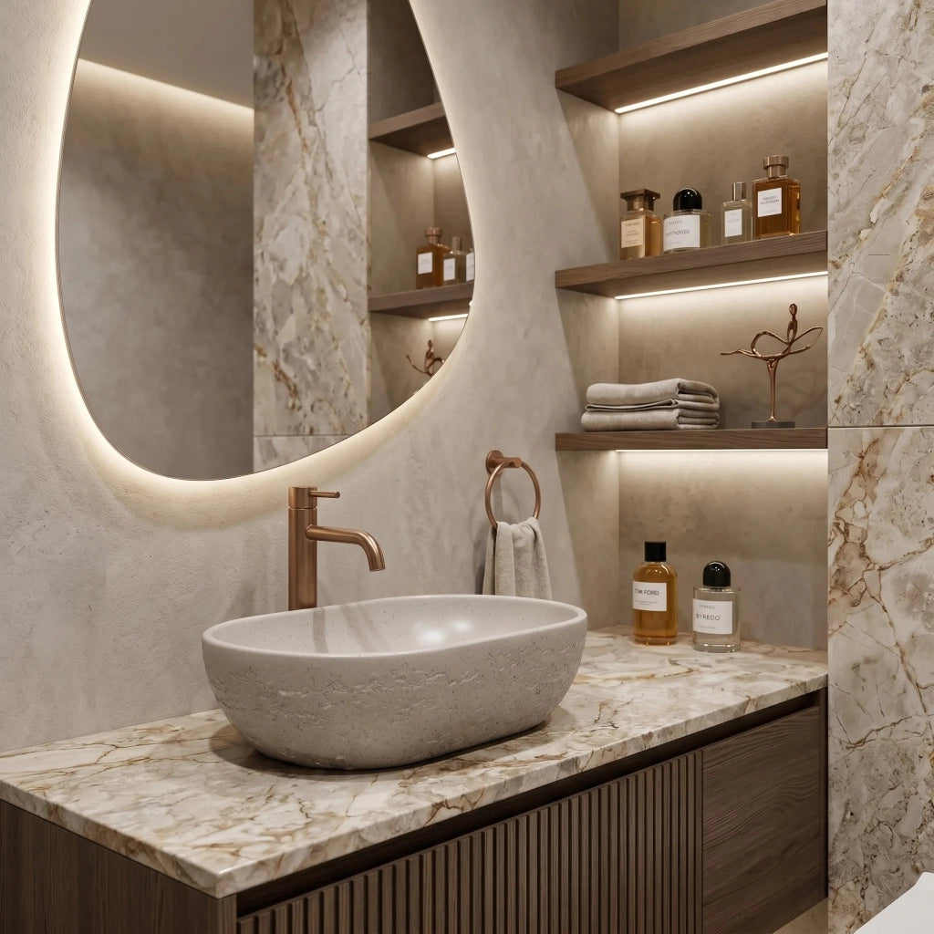 Lavabo Da Appoggio Rea Mira Greige