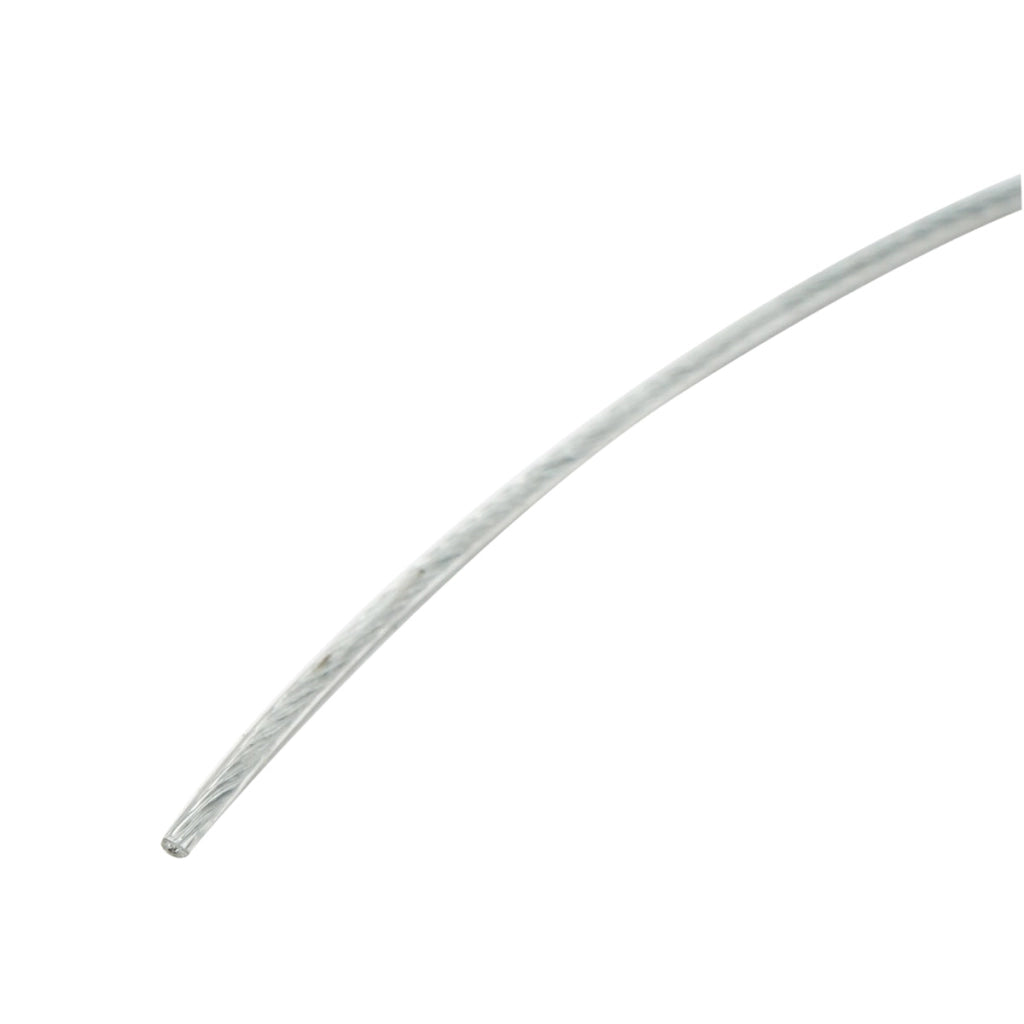 Cavo in acciaio zincato con rivestimento in PVC, 2 mm, 1x7 trefoli, carico massimo 95 kg, peso 4,4 kg, 500 m/rotolo