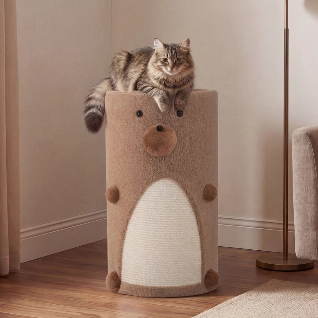 Casa per gatti a 2 piani per gatti da interno, Condominio per gattini a 2 livelli con tappetino in sisal per graffiare