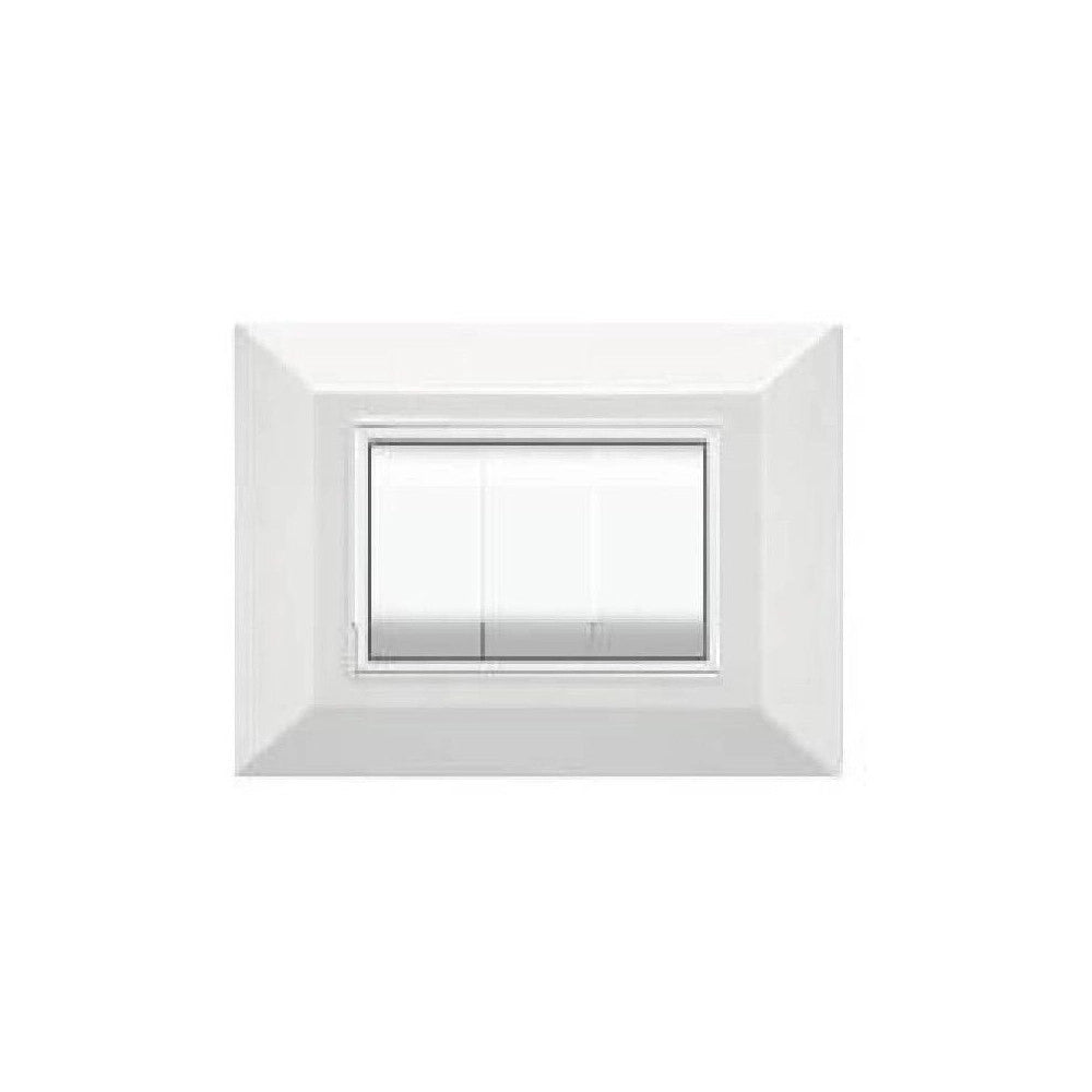 Trade Shop - Placca Placchetta Placchette Compatibili Per Serie Axolute Bticino Colorate Sq - Bianco -4 Fori     -