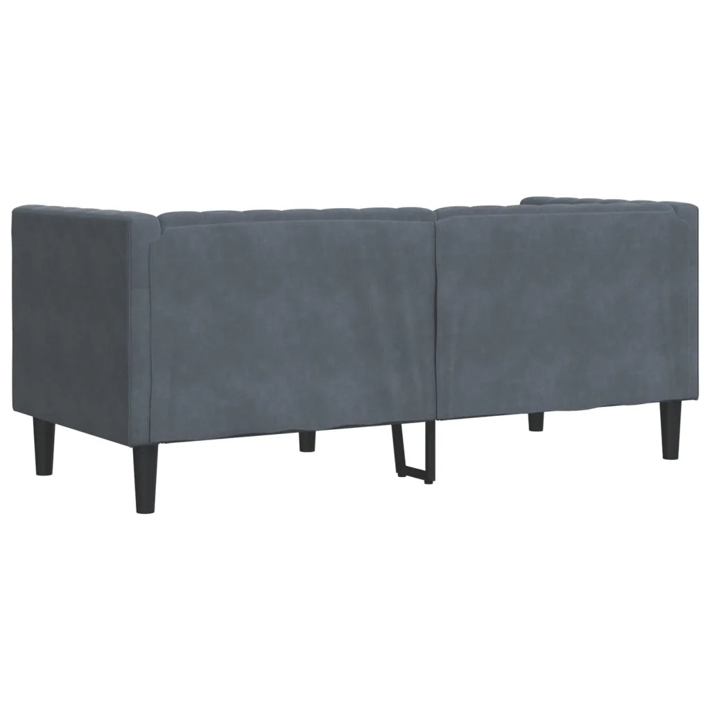 Divano Chesterfield con Rinforzi 2 Posti-Sofa 2 Posti-Divanetto Grigio Scuro Velluto
