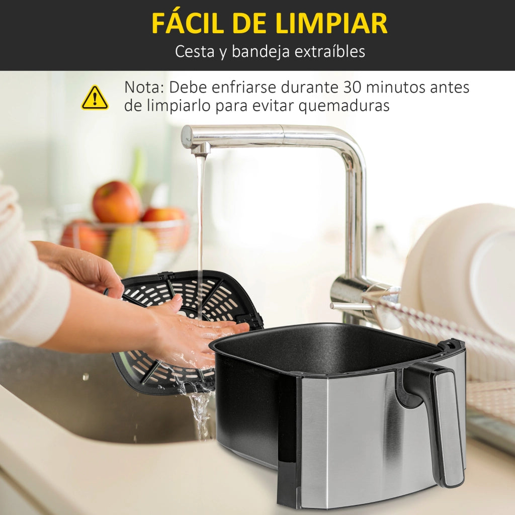 Friggitrice ad Aria 6,5L 1700W ¨C zephmum ¨C Nero 36,5x29x33,8 cm