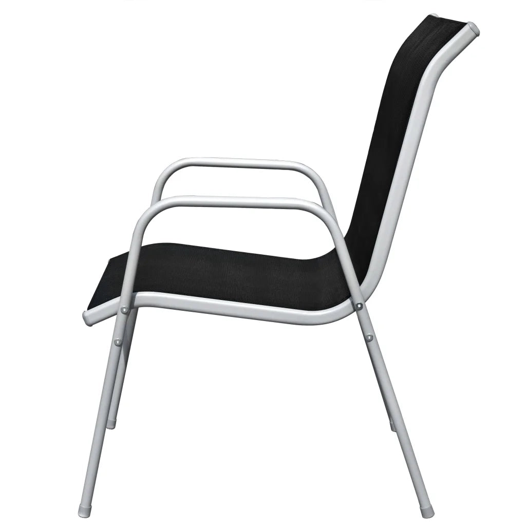 Set da Pranzo da Esterno 5 pz | Set Salotto da Giardino in Acciaio Nero