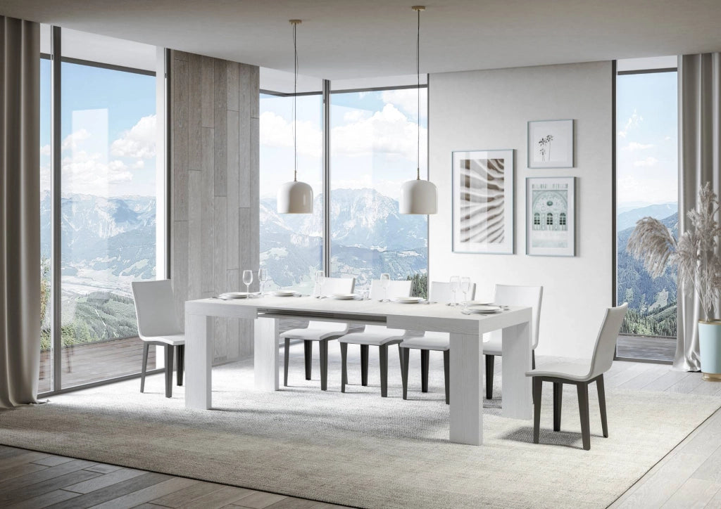 Tavolo Allungabile 120/224x90x77 cm Roxell Bianco Frassino
