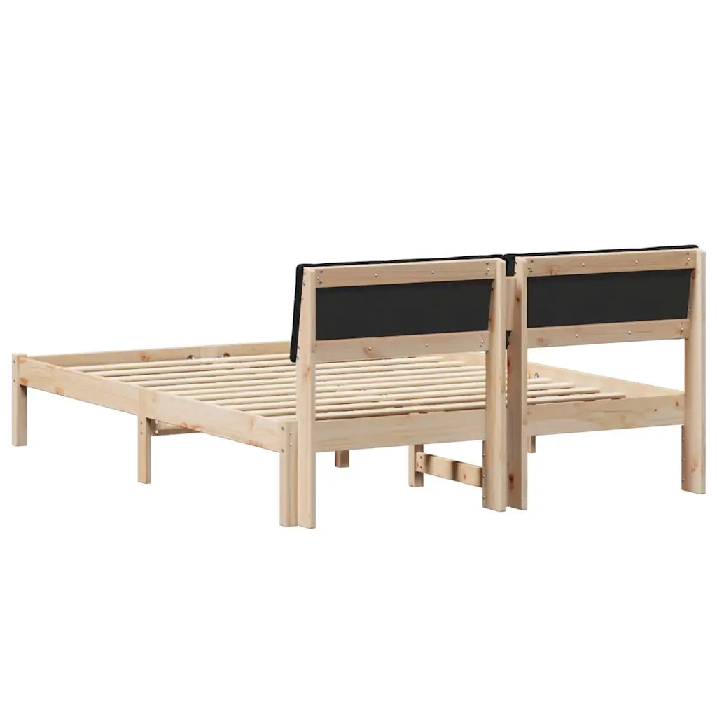 Letto matrimoniale | Letto per adulti | Struttura del Letto con testiera Marrone e nero 135 x 190 cm