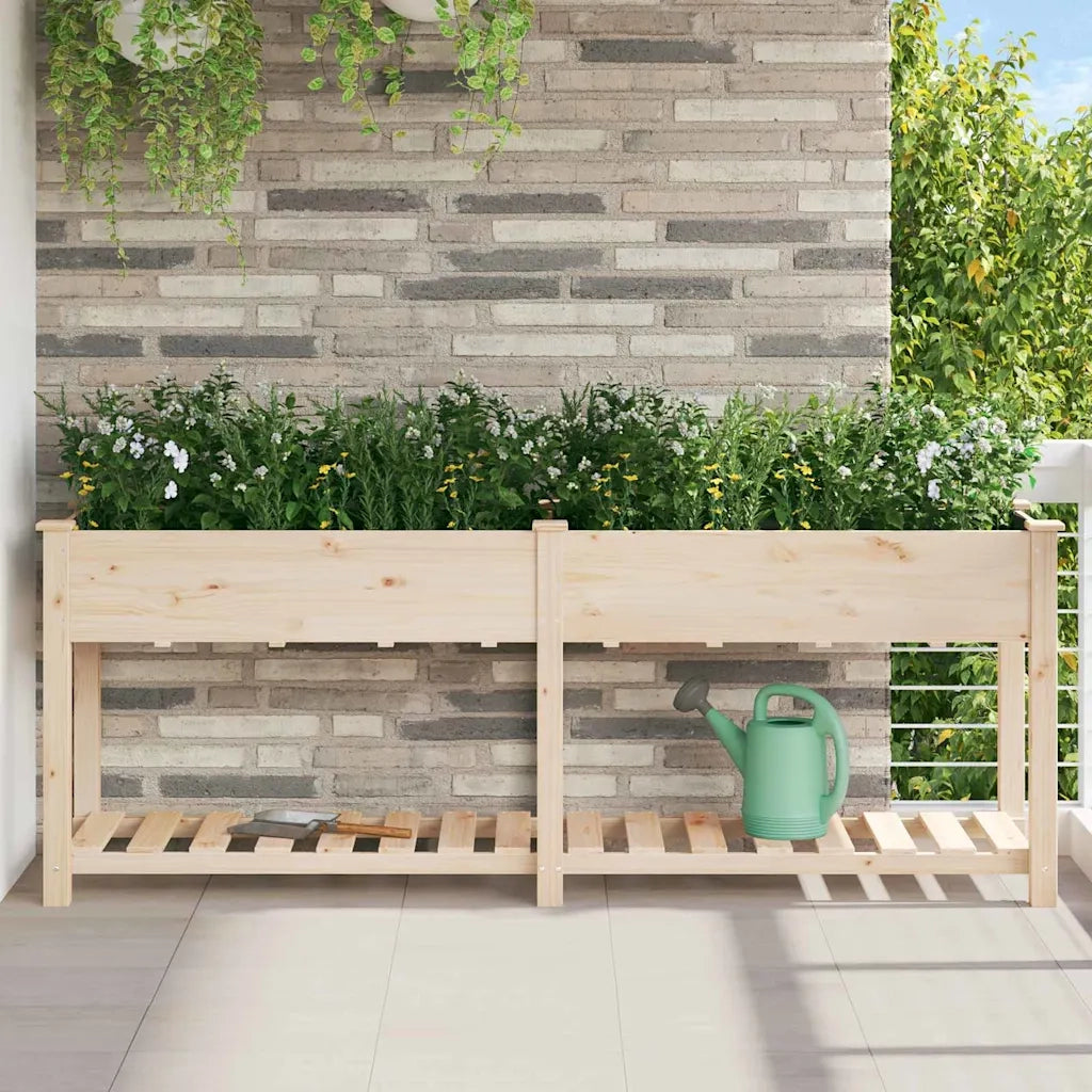 Vaso da giardino con lo scaffale Beige 203 x 53 x 76,5 cm 42006569