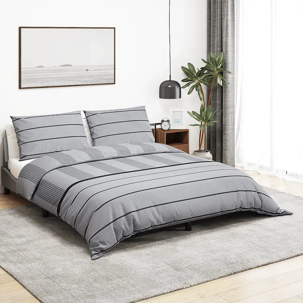 Set Copripiumino Grigio 140x200 cm in Cotone CFW5610143