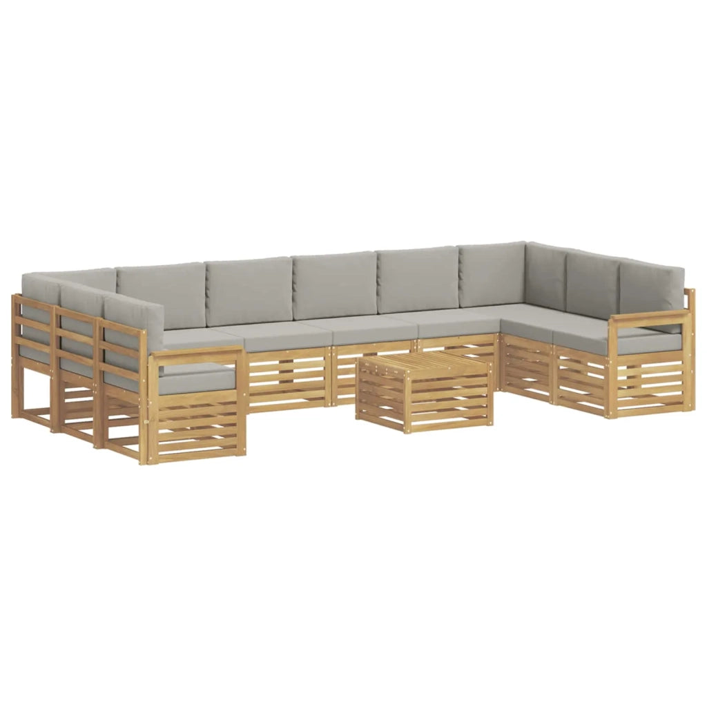 Set di divani da esterno 8 pcs Bianco e Grigio Chiaro 3392611