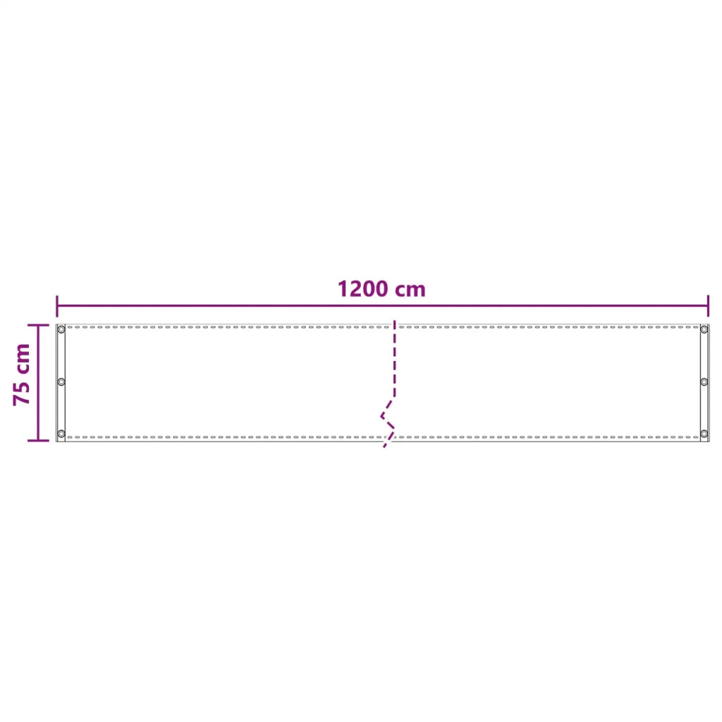 Schermo da balcone Bianco 75 x 1200 cm HDPE e alluminio 4002883