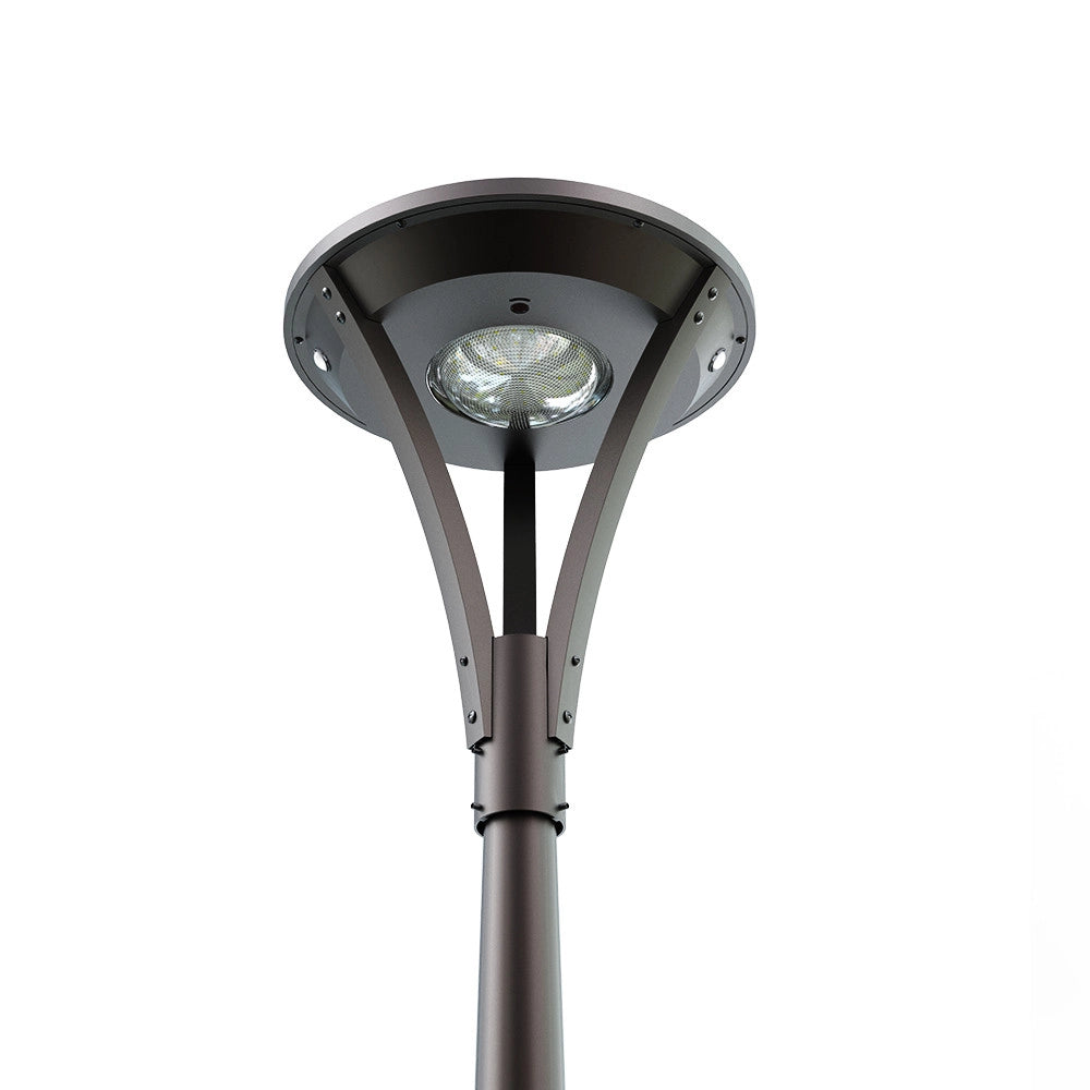LMS31 Faro Solare per Lampione Led 3000 Lm, Pannello Incorporato e Crepuscolare