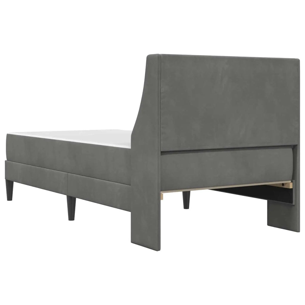 Struttura letto con materasso-Giroletto Grigio scuro 90 x 200 cm Velluto 491110